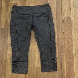 Athleta Dark Gray Leggings with Unique Detail